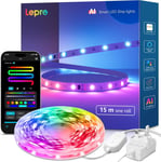 Smart LED Strip Light 15M - App & Voice Control, Music Sync, DIY Colors