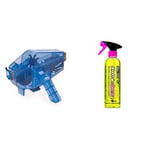 Park Tool CM-5.3 - Cyclone Chain Scrubber,blue & Muc-Off 295US Bio Drivetrain Cleaner, 500 Millilitres - Effective, Biodegradable Bicycle Chain Cleaner and Degreaser Spray
