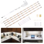 WOBANE LED Under Cabinet Lighting Kit,Flexible LED Ribbon Lights Bar,Under Counter Lights for Kitchen,Cupboard,Desk,Showcase,Shelf,6.6 Feet Rope Light Set,12v,120 LEDs,1100lm,6000K White,4 Panel