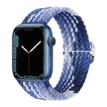 Flätad ögla för Apple watch Rem 44mm 40mm 45mm 41mm 42mm 38mm 49mm Elastiskt Solo armband iWatch series 9 se 7 5 6 Ultra2 Band 16.Blueberry 42mm 44mm 45mm 49mm