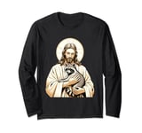 Racoon Lover Trash Eater Christian Jesus Holding A Racoon Long Sleeve T-Shirt