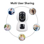 Wireless WiFi Indoor Camera Dual Lens Indoor Security Camera White Color Night