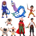 Figurine Playset -simyron 8 Pcs Raya and The Last Dragon Deluxe Figure Dolls Birthday Party Cake Toppers Mini Figures Set for Girls and Boys Kids Ages 3