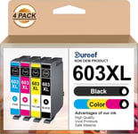 603XL Lot de 4 Cartouches d'encre de Rechange pour imprimante Epson 603 XL Expression Home XP-3100 XP-4100 XP-2100 XP-2105 XP-3105 Workforce WF-2810 WF-2830 WF-2835 WF-2850 (B/C/M/Y, Lot de 4)