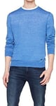 Hugo Boss jumper men's Kwasirol blue linen size L - metal logo