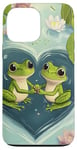 Coque pour iPhone 13 Pro Max Grenouille Cœur Bassin Saint-Valentin