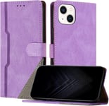 Étui Pour Iphone 13 (6,1 Pouce), Housse En Cuir Pu Avec [Protection Antichoc Tpu] [Fonction Support] [Porte-Cartes ] Antichoc Magnétique Coque Pour Iphone 13 - Violet