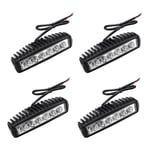 4x 18W Phare de Travail Carre a Leds dc 12V 24V Quad Camion Bateau Tracteur Offroad Imperméable - Swanew