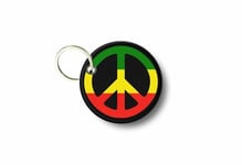 Keychain embroidered patch rasta reggae peace and love rastafari