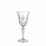 RCR Melodia Verres à Pied Eau, CL 27, Verre, Transparent, 9 x 9 x 20 cm