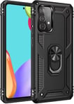 Compatible Avec Coque Samsung Galaxy A52s 5g Avec Aimant Anneau Support, 360°Double Couche Renforcée Défense Bumper Antichoc Armure Housse Etui Avec Protection Écran-Noir