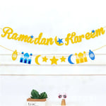 Moon Paper Hanging Flags Glitter Pull Flag Ramadan Kareem Banners Eid Mubarak