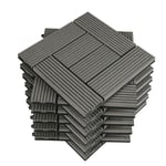 Carrelage de sol Dalle wpc 30x30cm, pour jardin terrasse extérieur fixation plug-in, Gris Clair 22 pièces/2 m² GTF004hgr-2 - Woltu