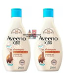 2 X Aveeno Kids Shampoo 250ml Soothing Oat & Shea Butter