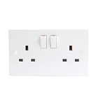 13A White 2G Twin Switched Wall Socket replacement for broken socket plugs