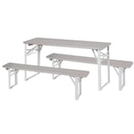 Roba Table Pique-Nique Enfants Pliable Avec 2 Bancs - Salon De Jardin Pliant En Bois Massif - Gris