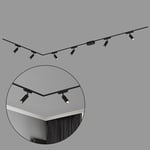 BRILONER - Système de rail Luxtrail set complet, 6x spots LED, forme L, lampes, orientable, système de rail lumineux pour plafond, rail pour spot, lampe de plafond, plafonnier, spotlight, 3m, noir