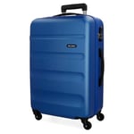 Roll Road Flex Blue Big Suitcase 51x74x28 cm Rigid ABS Combination Lock 91 Litre 3.8 kg 4 Wheels