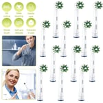 12 Pack Oral-B Cross Action White Electric Toothbrush Heads Clean Maximiser