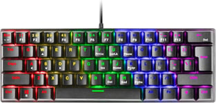 MK60 Noir, Clavier Gaming Mécanique FRGB, Antighosting, Switch Mécanique Rouge, Langue US.[V718]