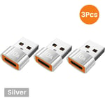 10a Usb3.0 Otg Adaptateur Type-C Adaptateur Connecteur Convertisseur Pour Macbook Pro Air Samsung Xiaomi Ordinateur Portable Usb-C Adaptateur Tipo C - Type Silver C-U 3pcs