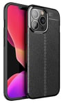 Apple iPhone 14 Pro Max Leather Texture Case Black