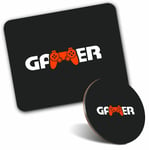 Mouse Mat & Coaster Set - Gamer Logo Gaming Controller  #45125