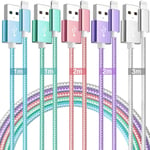 Câble Iphone Chargeur[1m+2m+3m/Lot De 5] Cable Lightning Certifié Mfi Iphone Nylon Tressé Résistant Fil Charge Rapide Compatible Avec Iphone 14 13 12 11 Pro Max Xs Xr X 8 7 7plus/6/5/Se,Ipad