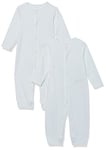 Amazon Essentials Combinaison sans pieds en coton biologique (anciennement Amazon Aware) Mixte Bébé, Lot de 2, Ivoire, Prématuré