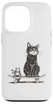 Coque pour iPhone 13 Pro Skateboard Chat et Grenouille Animaux Bizarres Skateboarding