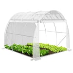 VOUNOT Serre de Jardin Tunnel 300x200x200cm en Acier Galvanisé PE Haute densité 140 g/m² 6m2 Anti-UV avec Zip Enroulables Idéale pour Toutes Saisons