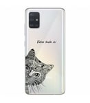 Coque Galaxy S20 PLUS chat personnalisee noir transparente