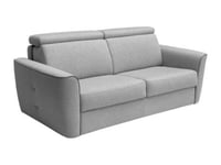 Canapé 3 places convertible express en tissu gris clair - couchage 140 cm - matelas 22 cm FLUTARI