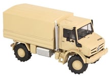 NZG - Camion porteur bâché MERCEDES Unimog U 5023 de couleur sable - 1/50 - N...