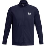 Under Armour Veste de survêtement UA Pique Sweat-Shirt Homme, Bleu Marine/Blanc, L