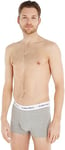 Calvin Klein Boxers Taille Basse Lot de 3 Homme Coton-Élasthanne, Gris (Grey Heather), S