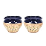 Inca Hand Painted Set of 2 Outdoor Garden Patio Bola Plant Pots (D) 25cm