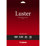 Canon Photo Paper PRO Luster A4 Pakken inneholder 20 ark, 260gsm