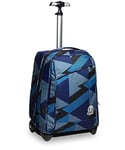 Invicta Sac à Dos à Roulettes, Bleu Mountain Sac à Livres à Roulettes, 2 En 1, Sac à Dos + Trolley, Filles et Garçons, pour L'École, le Sport, Pochette pour Ordinateur Portable, Bleu Marine