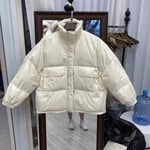 WEIYYY 2020 Veste d'hiver Femmes col Montant épais Chaud vers Le Bas a surdimensionné lâche vers Le Bas Manteau vers Le Bas Veste Femme Pain Manteau, Blanc, S