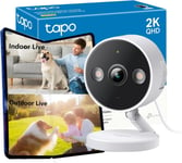 Tapo 2K 4MP Wifi Camera, Indoor Camera/Outdoor Camera Dual Usage, Baby and...