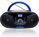 Portable Boombox CD Player Stereo Sound with FM Radio, USB, Bluetooth, AUX-IN, H