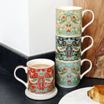 Strawberry Thief Stacking Mugs 300ml Set Of 4 William Morris Drinks Coffee Cups