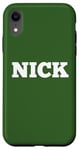 Coque pour iPhone XR Médaille nominative personnalisable avec inscription « Nick » - Dos assorti