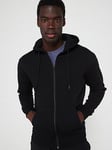 Jack & Jones Relaxed Fit Zip Hoodie - Black, Black, Size S, Men