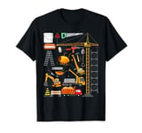 Types of Construction Excavator Bulldozer Truck Crane T-Shirt