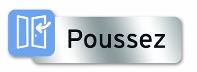 Symbol PSC4 Plaque polycarbonate adhésive 160 x 50 mm Poussez