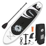 SereneLife Inflatable Stand Up Paddle Board, SUP Board- Paddleboards for Adults & Youth, Paddle Board Accessories,15.25 cm Thick Standup Paddleboarding, Non-Slip Deck, Wide Stance, Surf Control