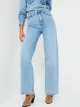 Levi's Ribcage Wide Leg Jeans - Blue, Blue, Size 30, Inside Leg 32, Women