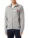 Tommy Hilfiger Men's Sweatshirt with Zip no Hood, Grey (Medium Grey Heather), S